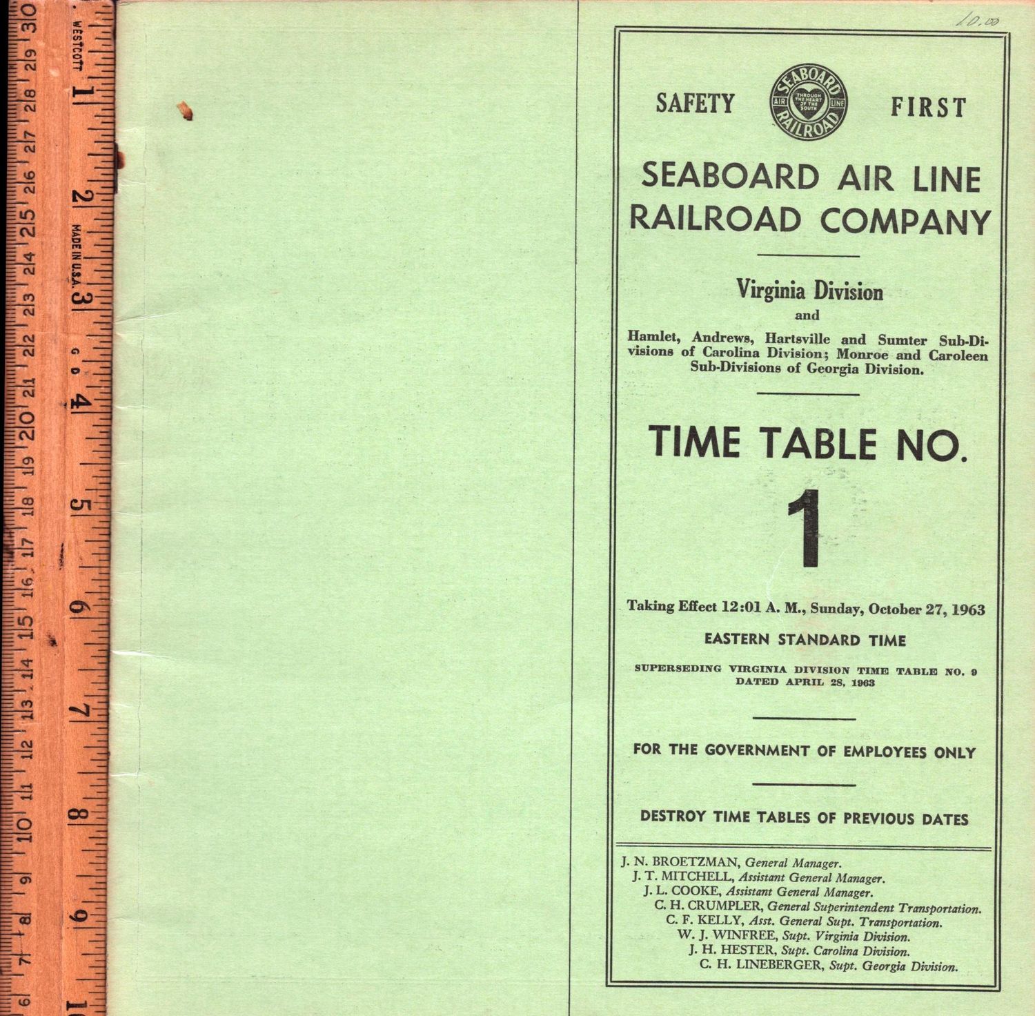 Seaboard Air Line Virginia Division 1963