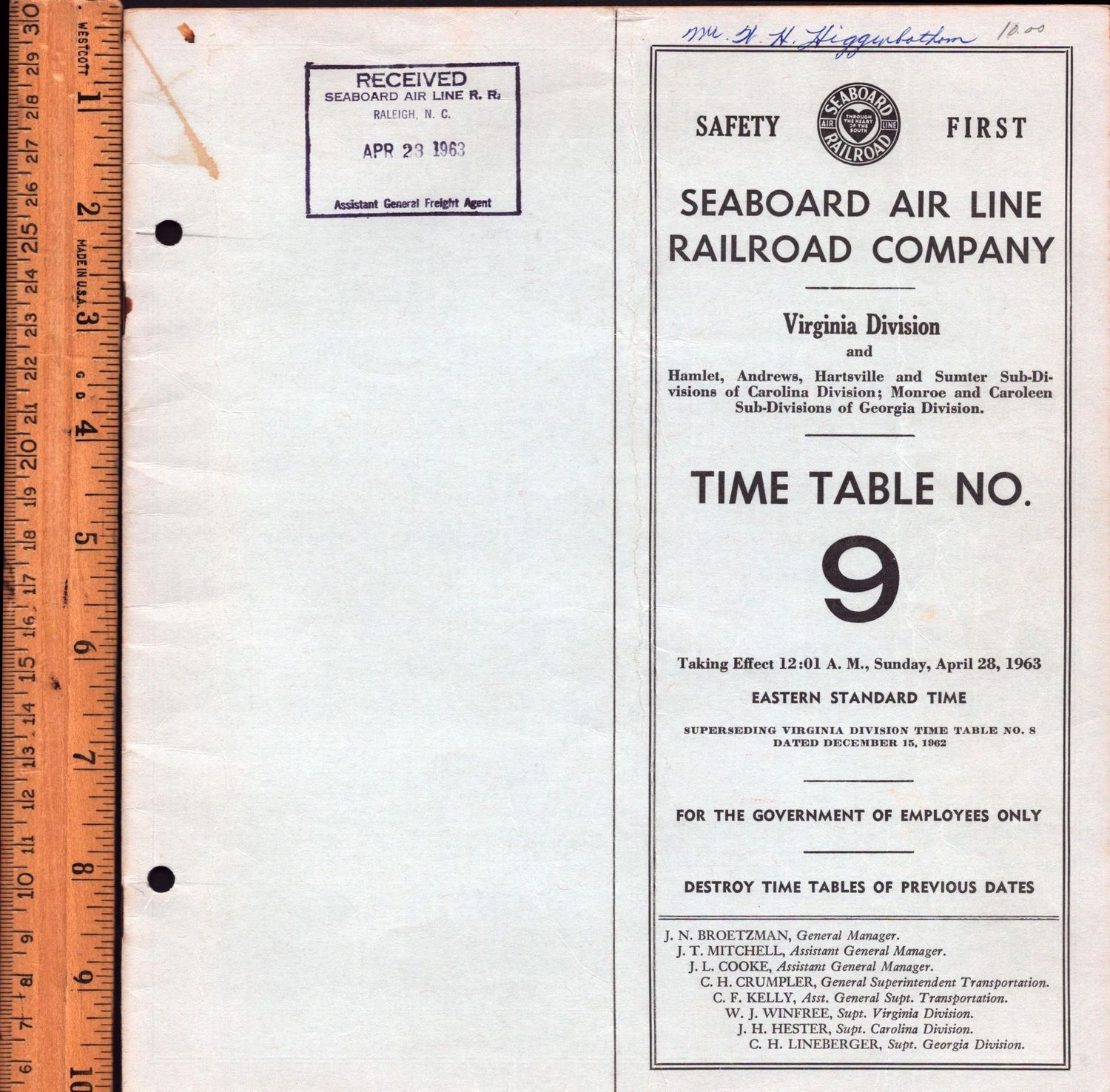 Seaboard Air Line Virginia Division 1963