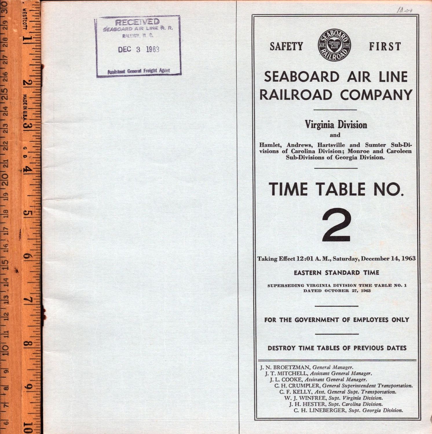 Seaboard Air Line Virginia Division 1963