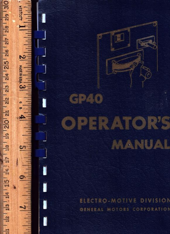EMD GP40 Operator's Manual 1965