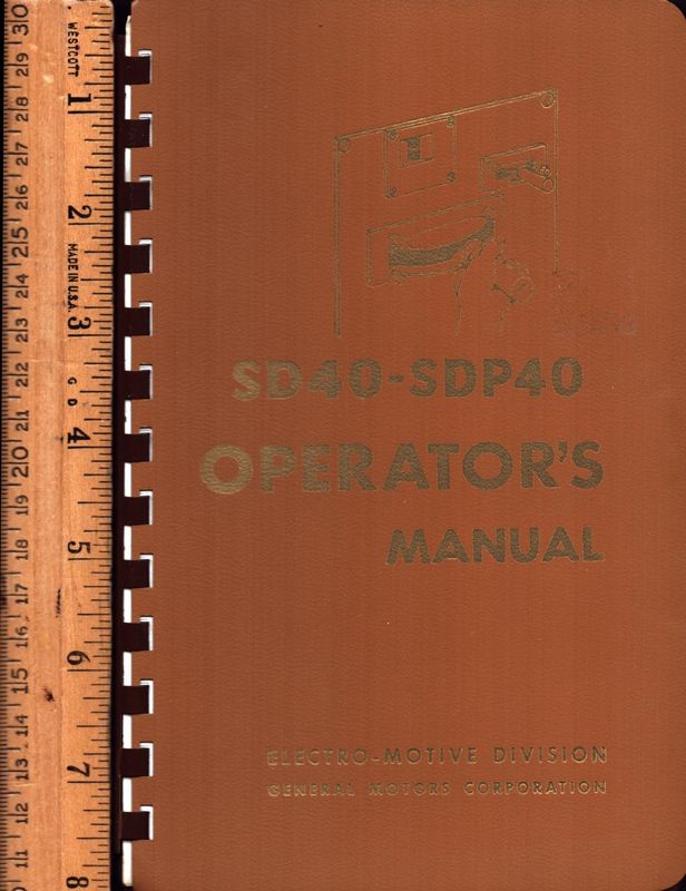 EMD SD40 - SDP40 Operator's Manual 1968