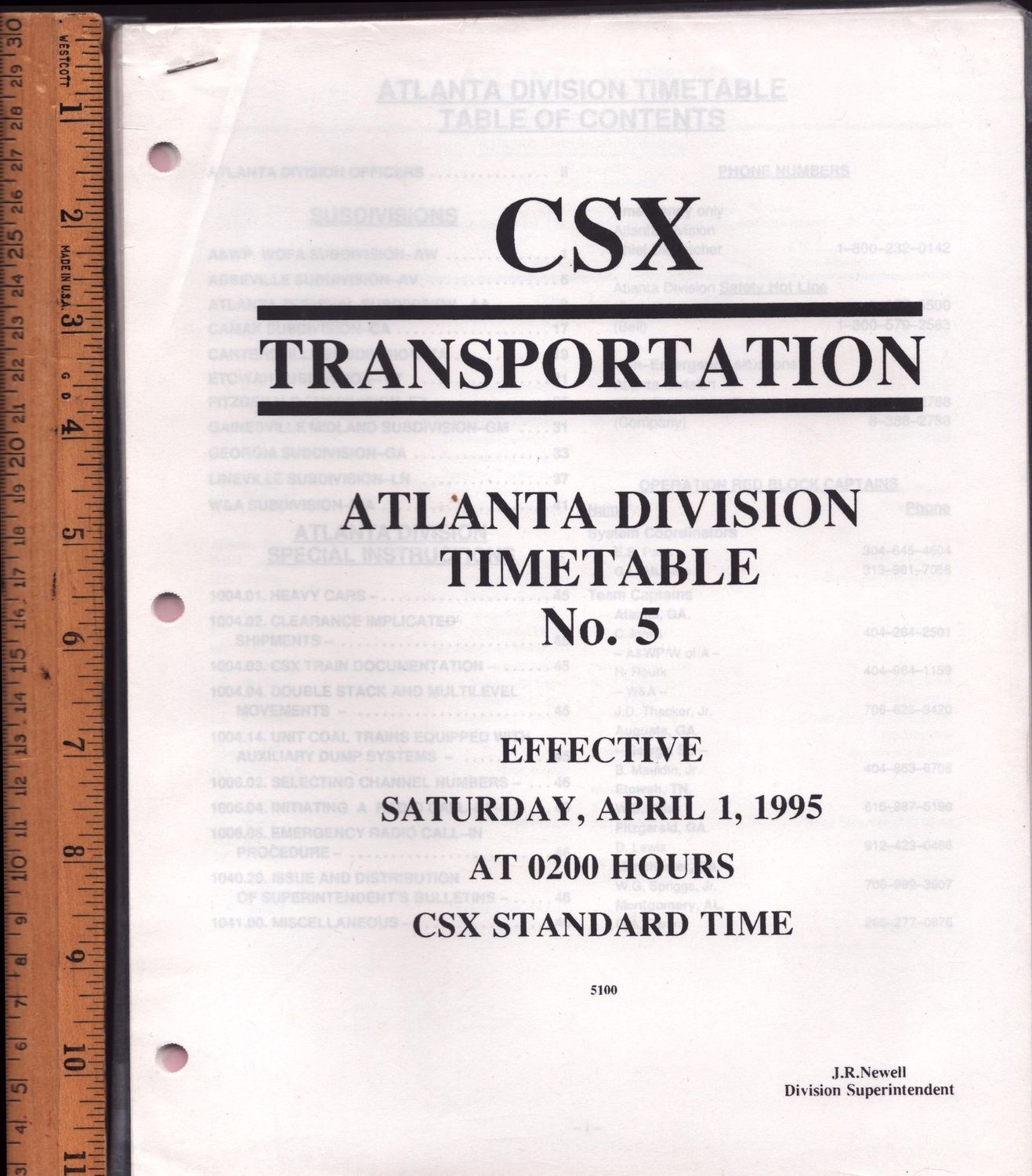 CSX Atlanta Division 1995