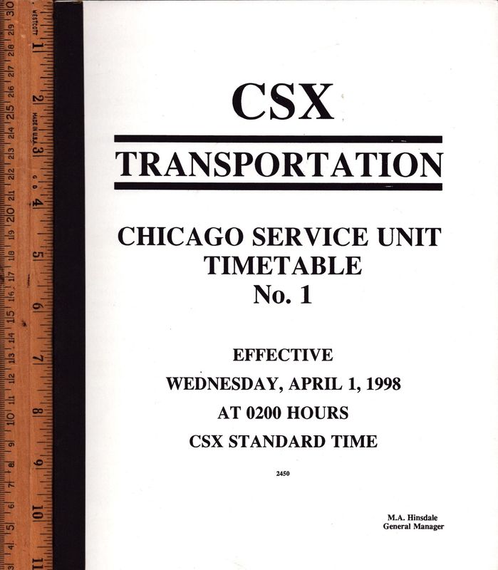 CSX Chicago Service Unit 1998