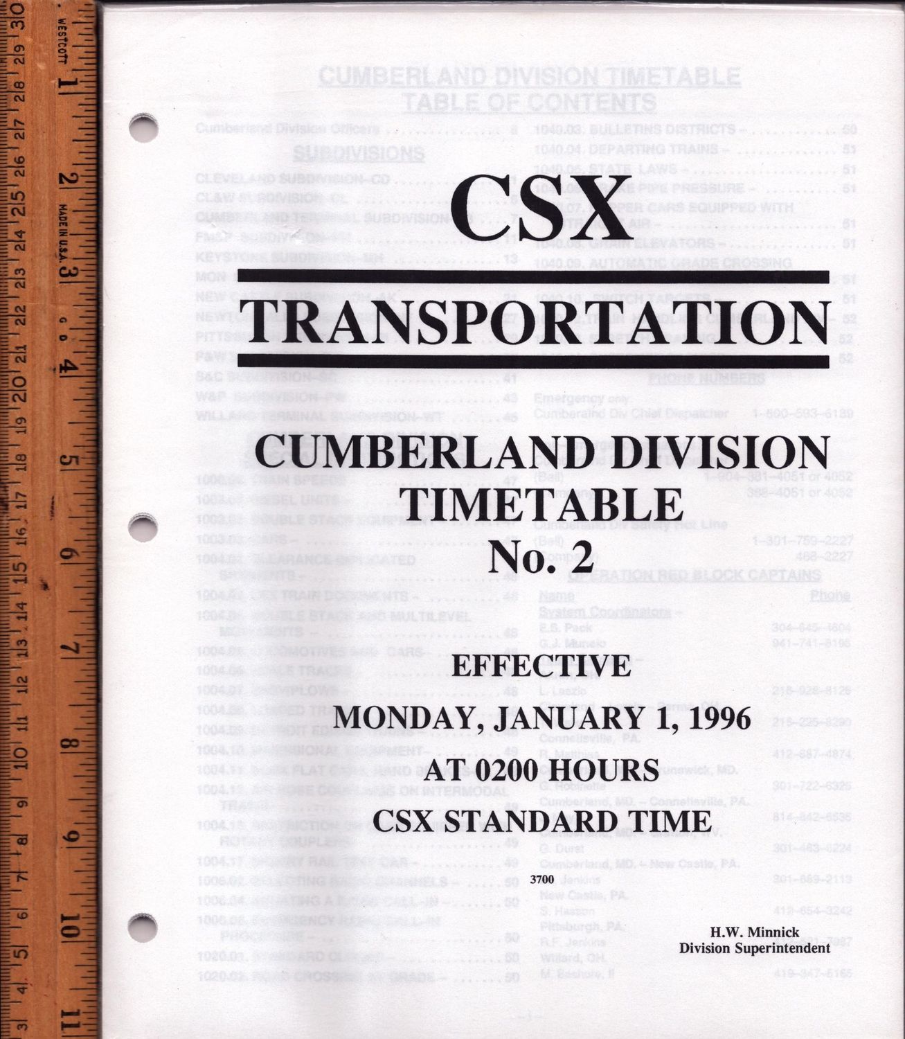 CSX Cumberland Division 1996