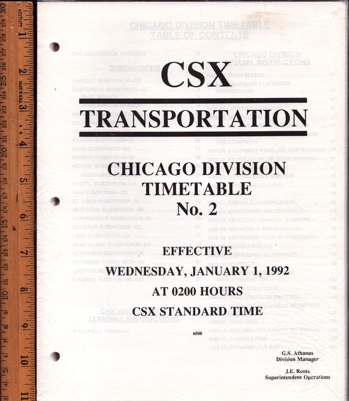 CSX Chicago Division 1992