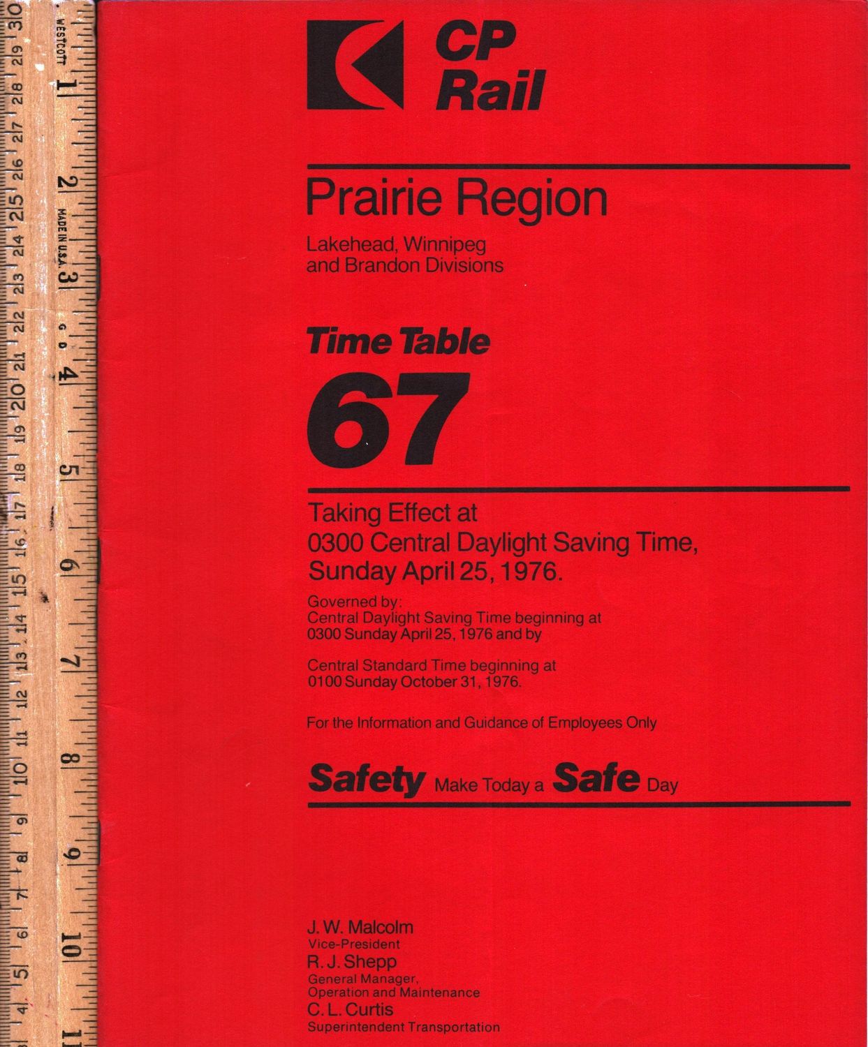 CP Rail Lakehead, Winnipeg and Brandon Divisions 1976