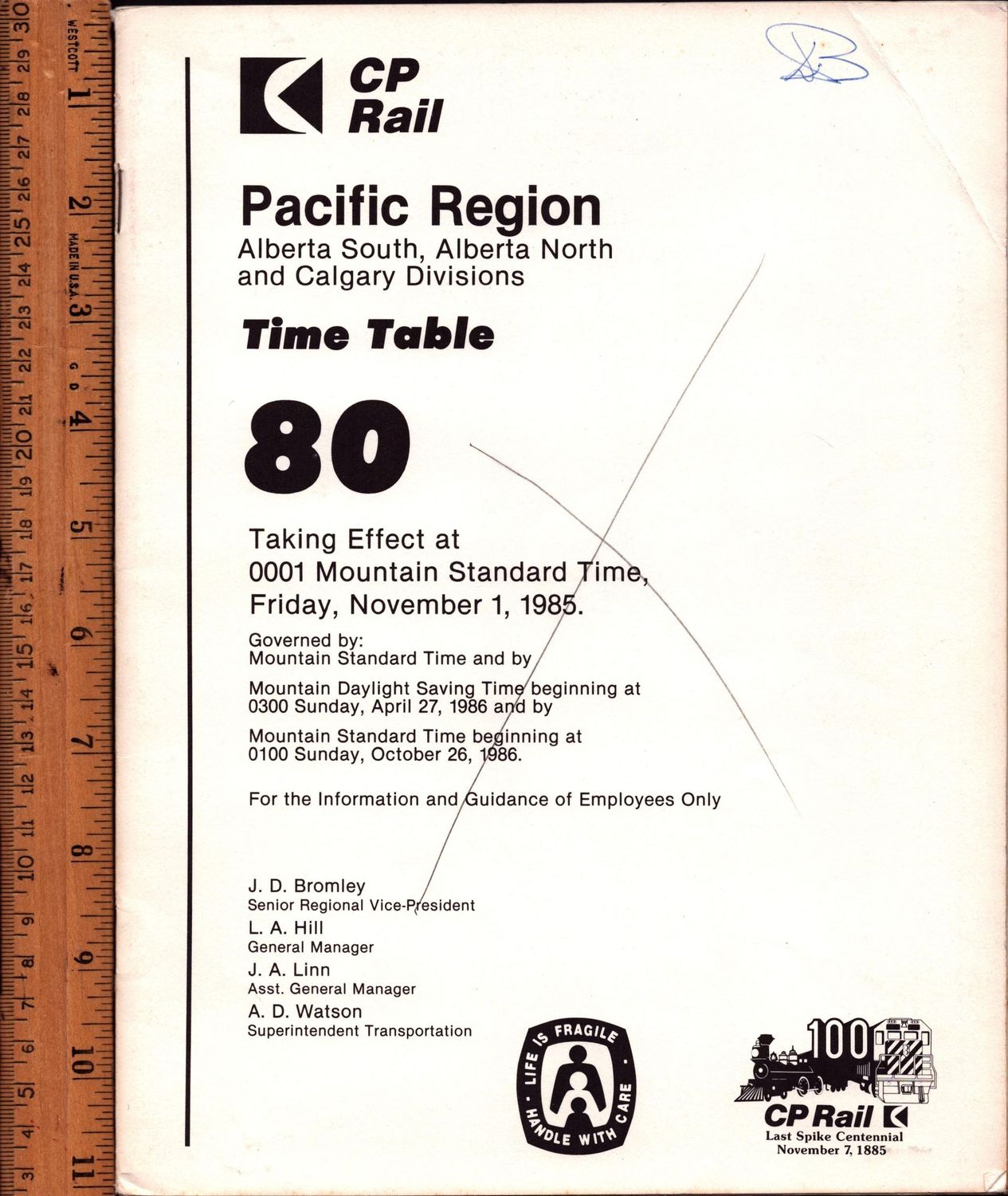 CP Rail Alberta South, Alberta North and Calgary Divisions 1985
