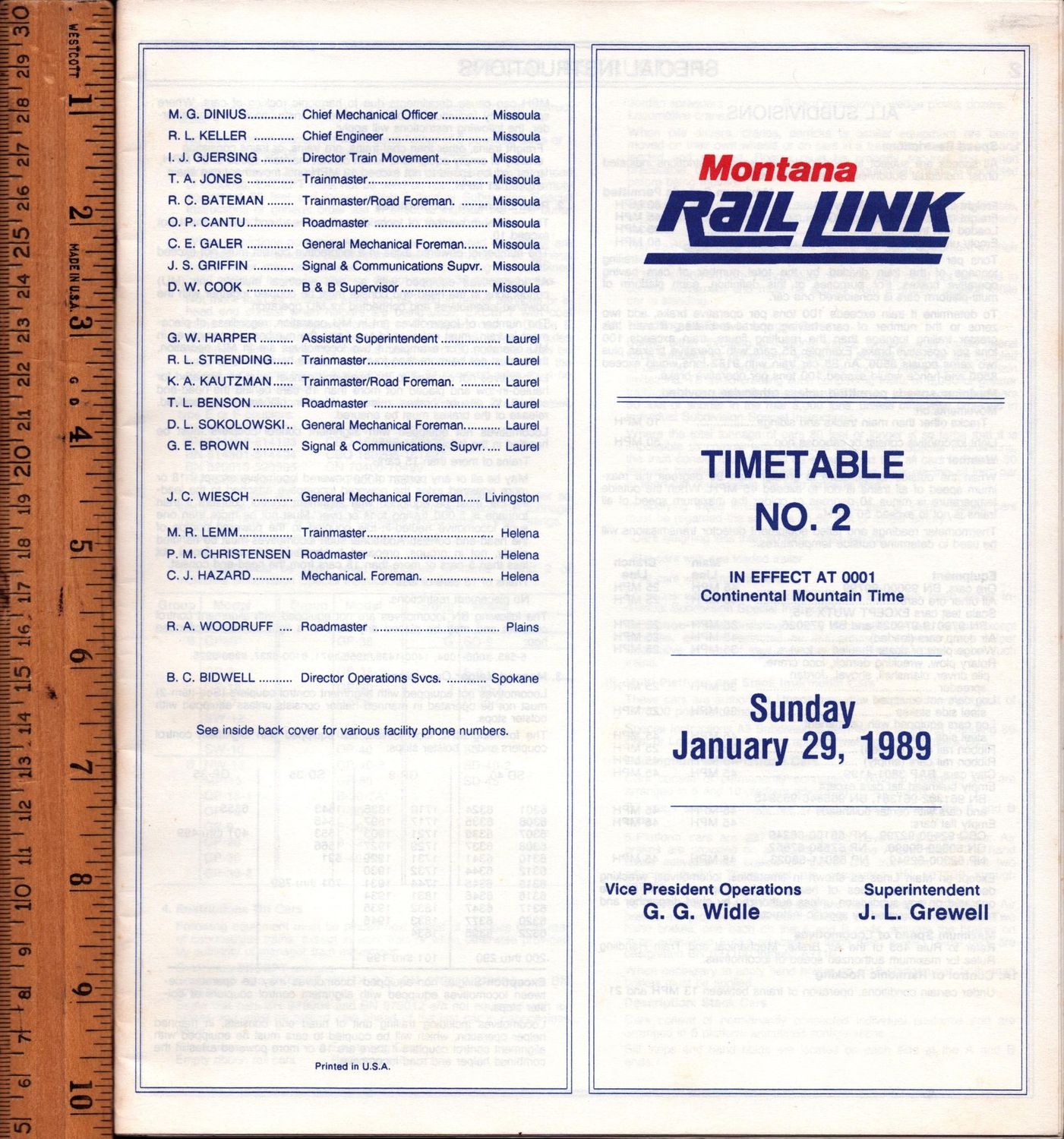 Montana Rail Link 1989