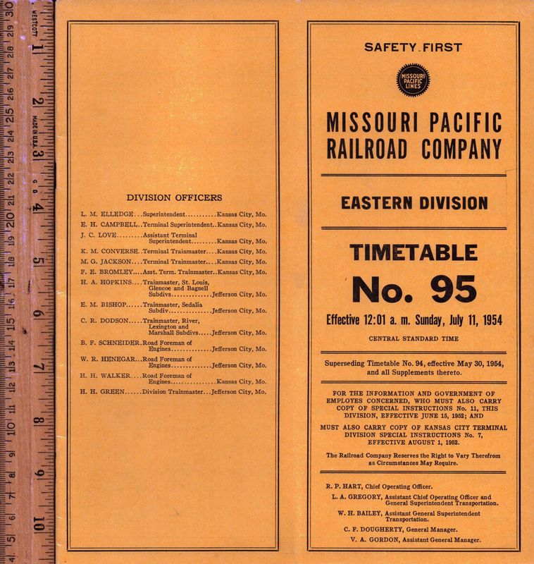 Missouri Pacific Eastern Division 1954