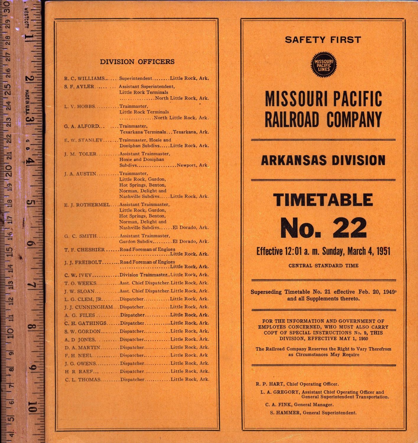 Missouri Pacific Arkansas Division 1951