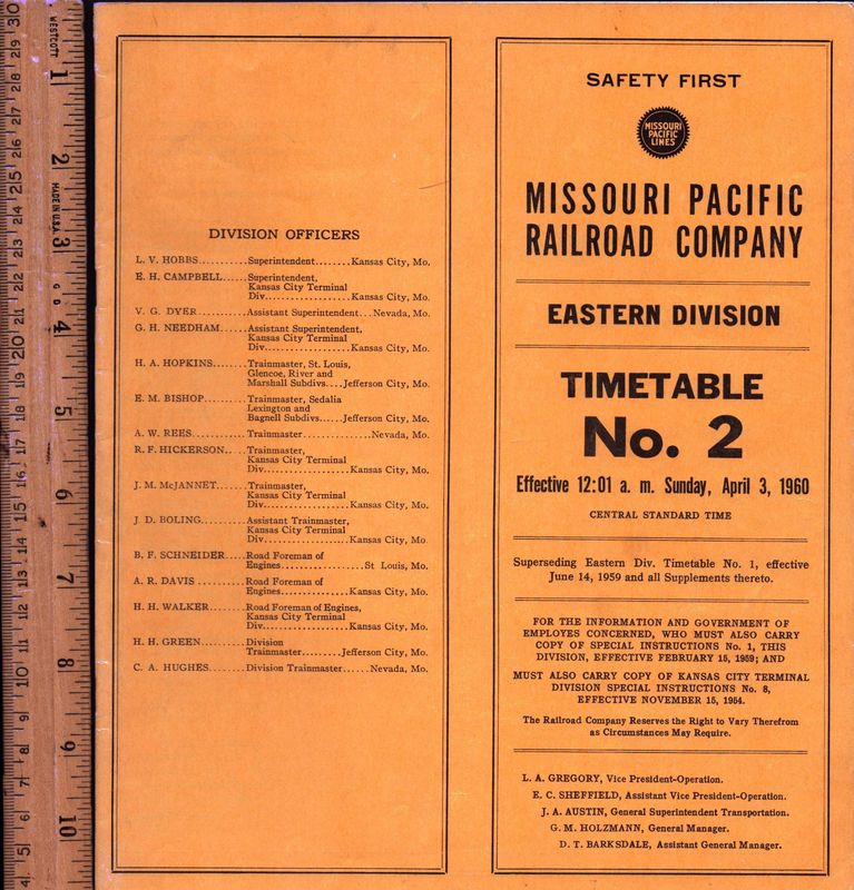 Missouri Pacific Eastern Division 1960