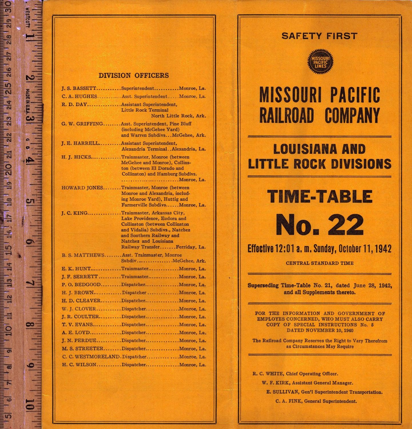 Missouri Pacific Louisiana and Little Rock Divisions 1942