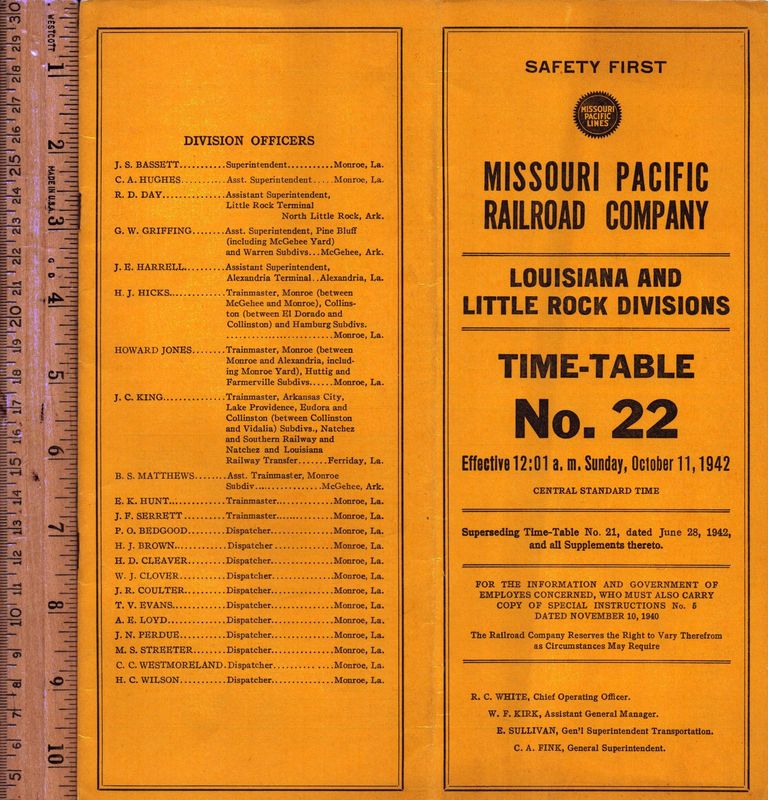 Missouri Pacific Louisiana and Little Rock Divisions 1942