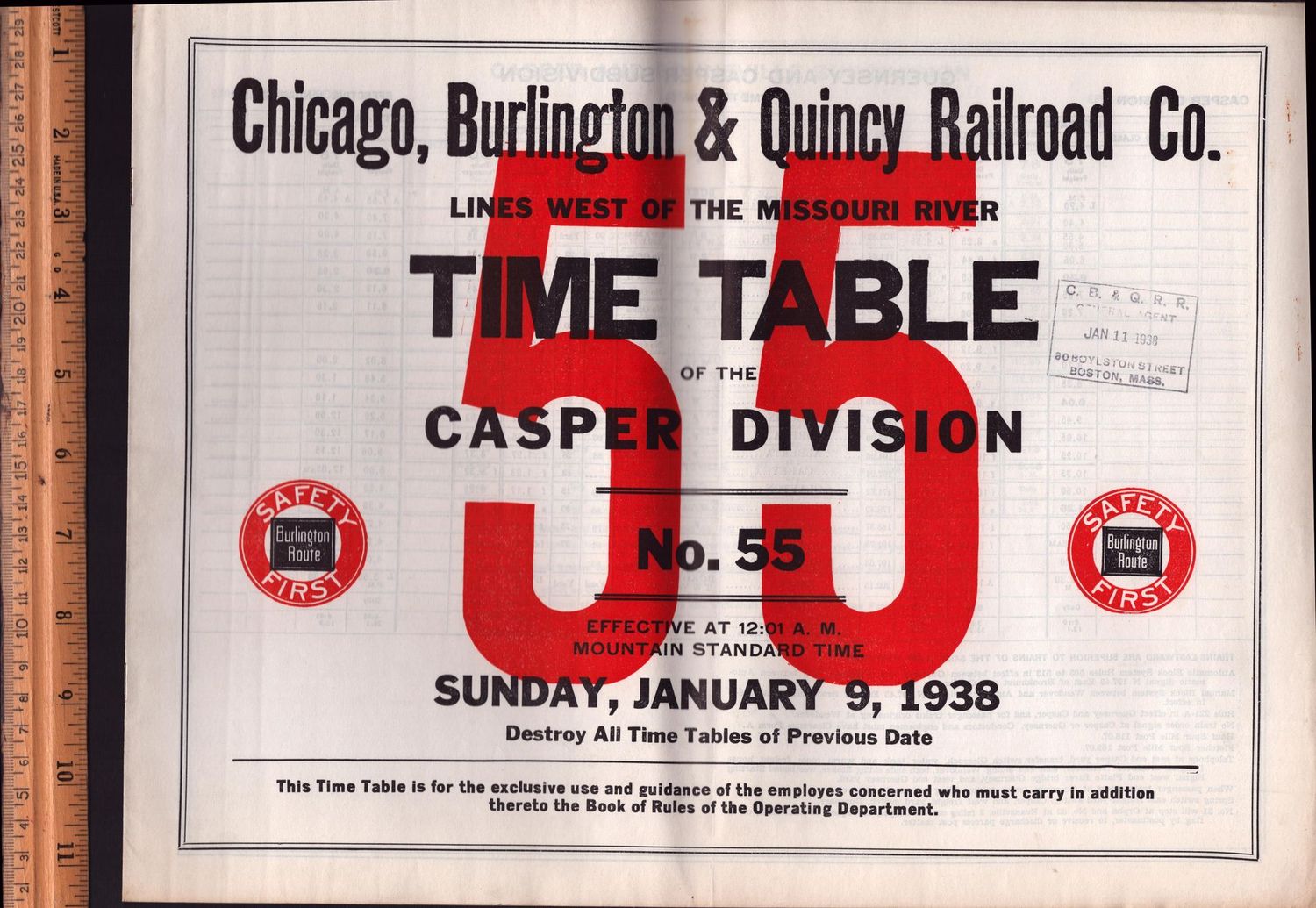 Chicago Burlington & Quincy Casper Division 1938
