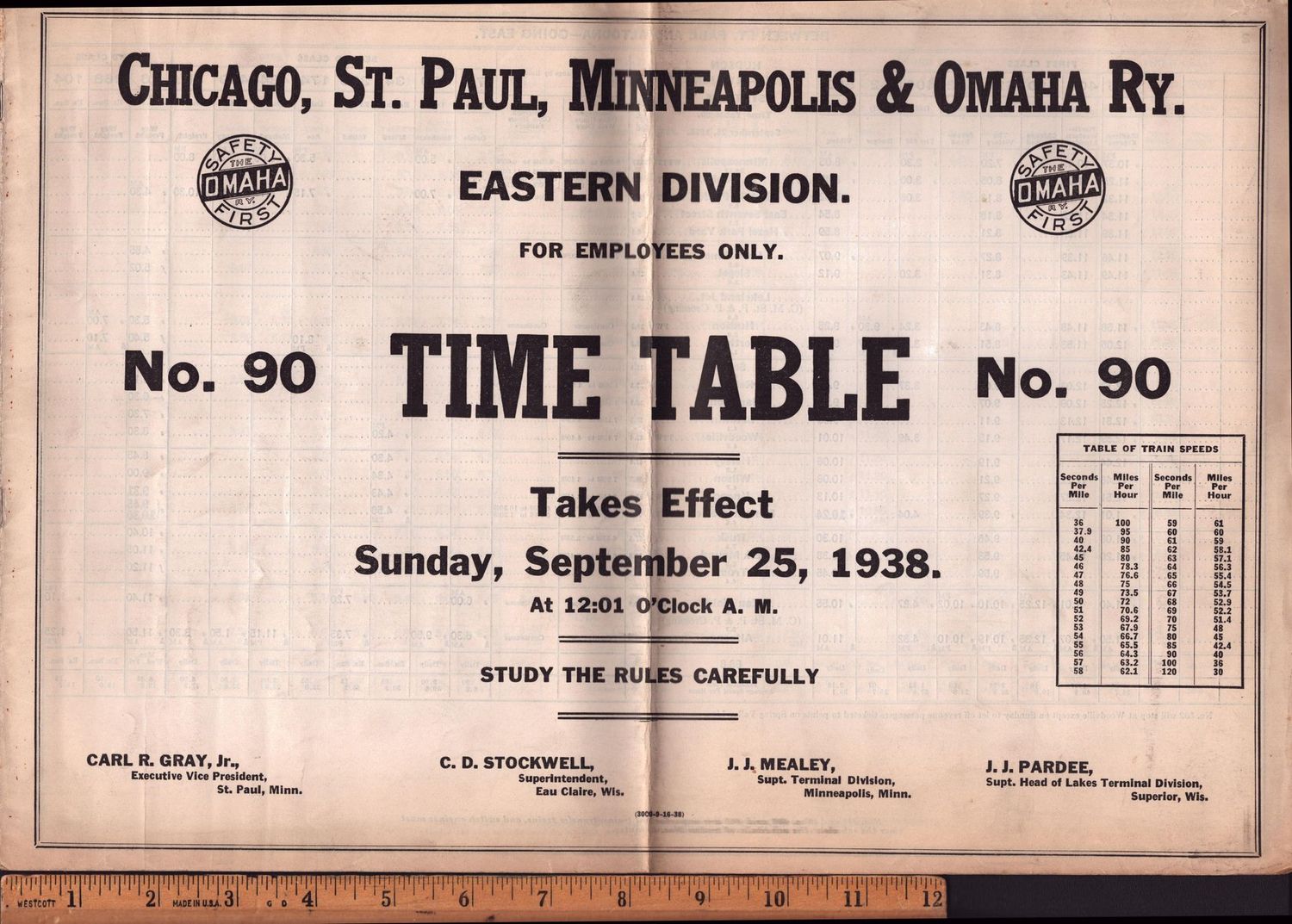 Chicago, St. Paul, Minneapolis & Omaha Eastern Division 1938 Chicago, St. Paul, Minneapolis & Omaha Eastern Division 1938