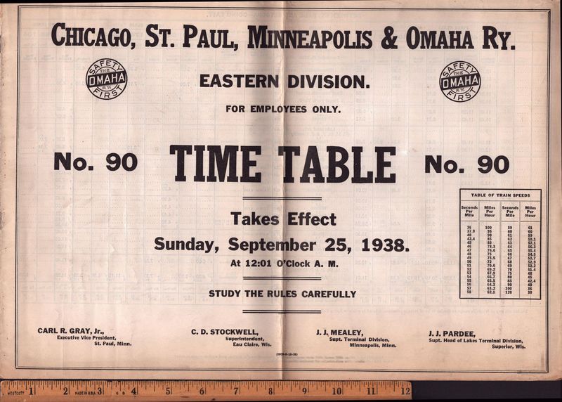 Chicago, St. Paul, Minneapolis & Omaha Eastern Division 1938