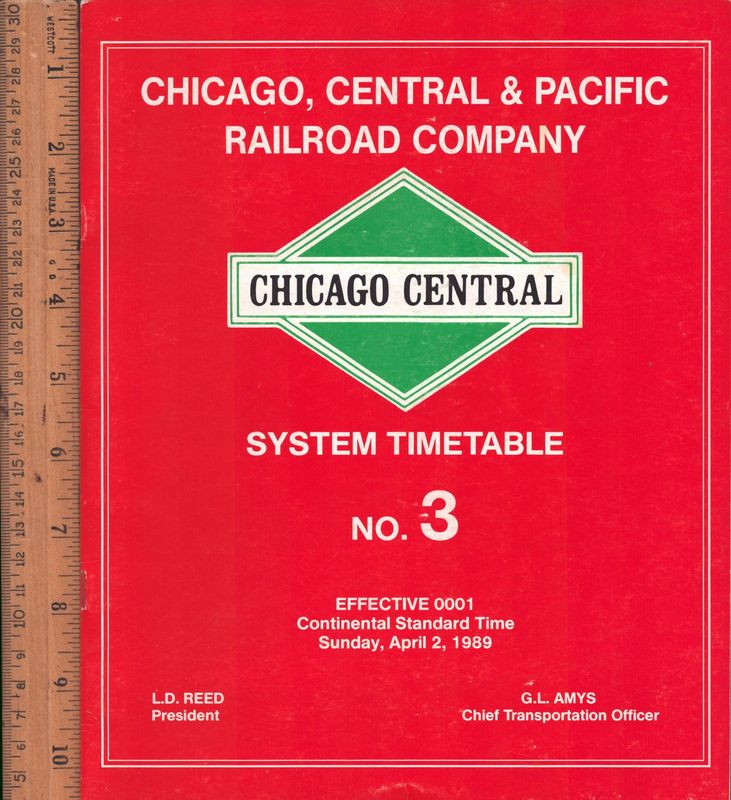 Chicago Central & Pacific Railroad 1989