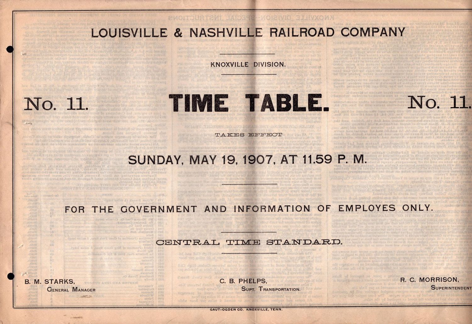 Louisville & Nashville Knoxville Division 1907