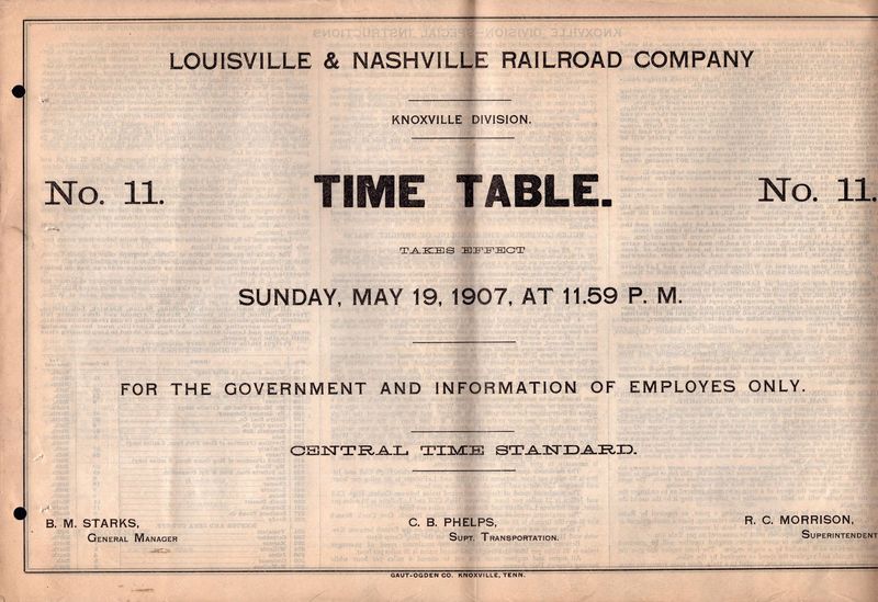 Louisville & Nashville Knoxville Division 1907