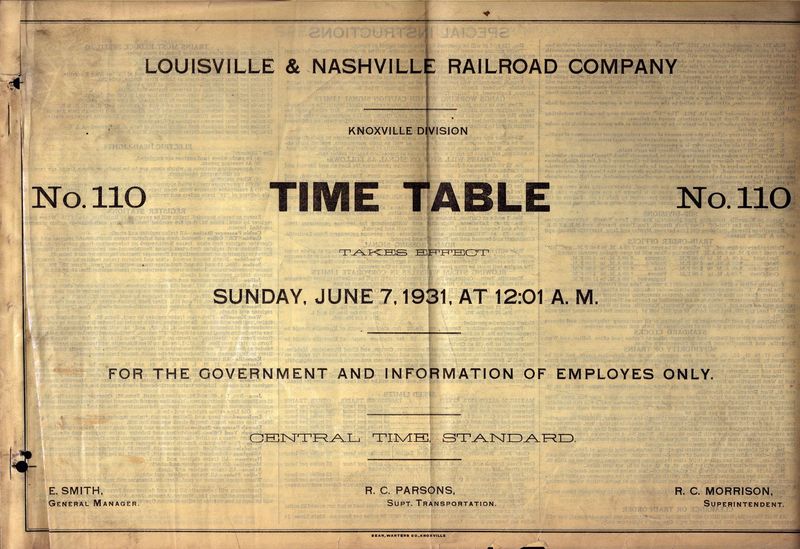 Louisville & Nashville Knoxville Division 1931