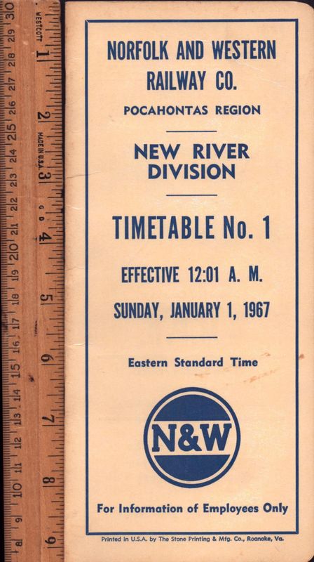 Norfolk & Western New River Division 1967