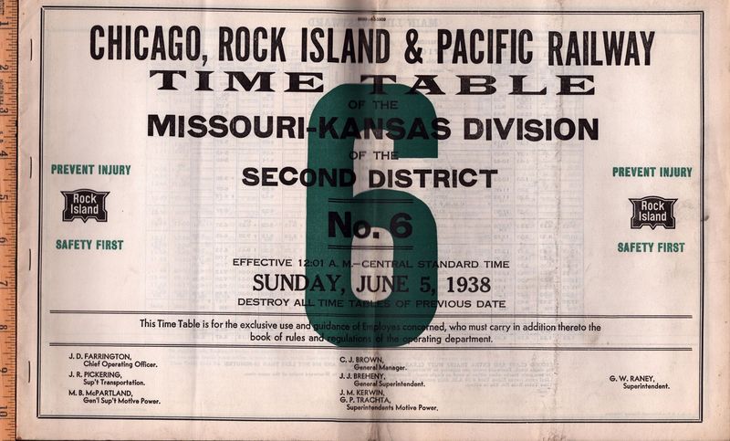 Rock Island Missouri-Kansas Division 1938