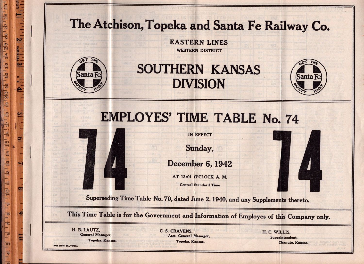 Santa Fe Southern Kansas Division 1942