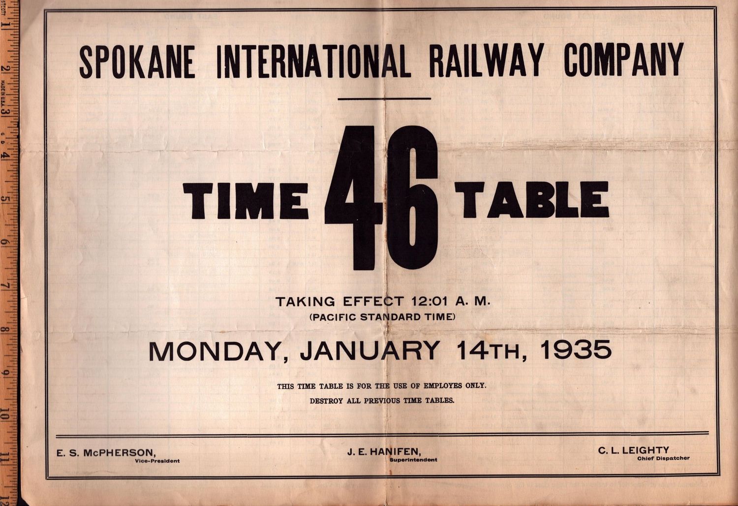 Spokane International Railway 1935