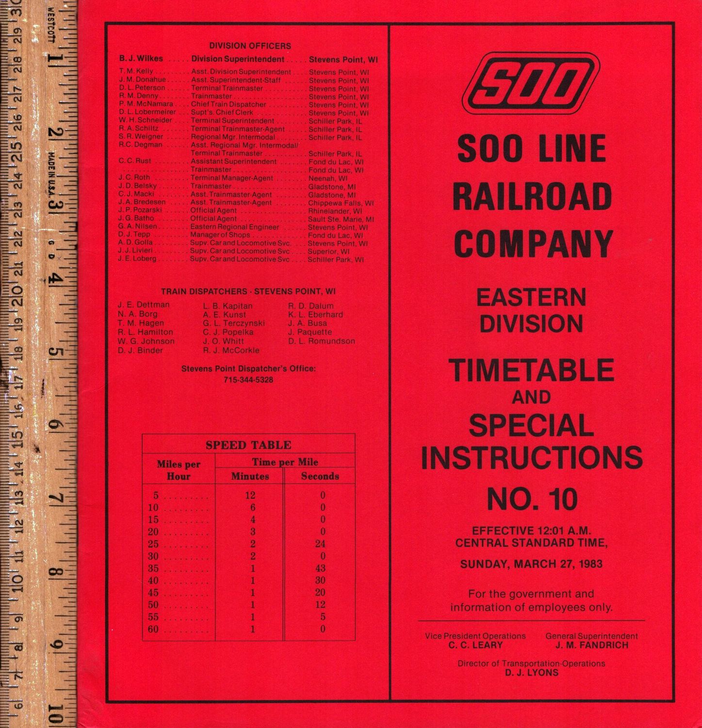 Soo Line Eastern Division 1983
