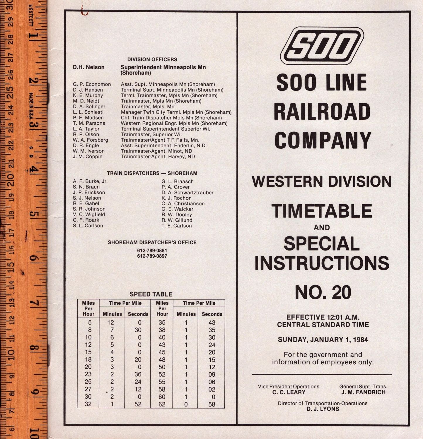Soo Line Western Division 1984