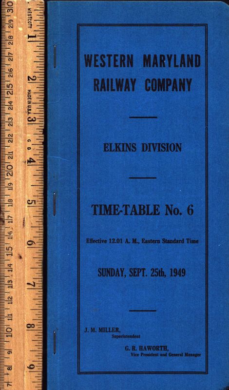 Western Maryland Elkins Division 1949