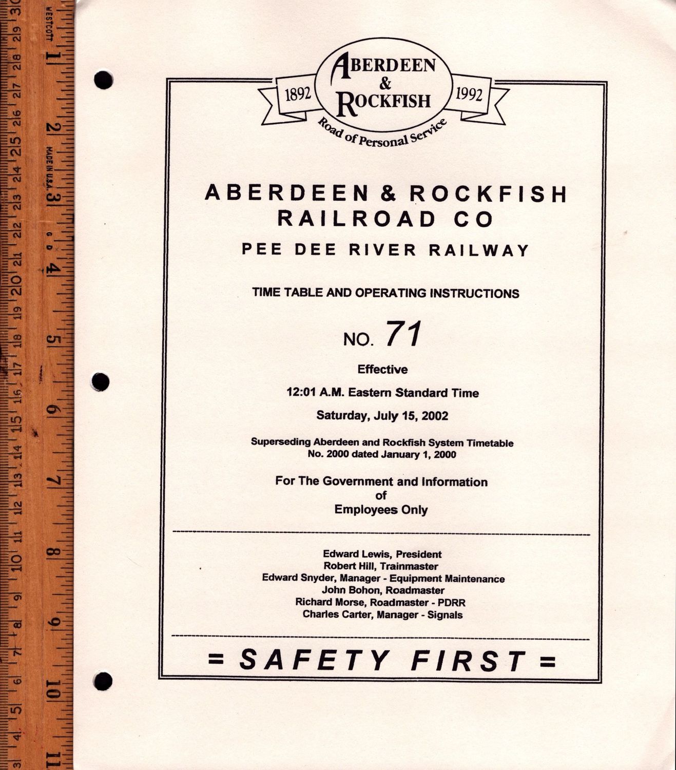 Aberdeen & Rockfish Railroad 2002