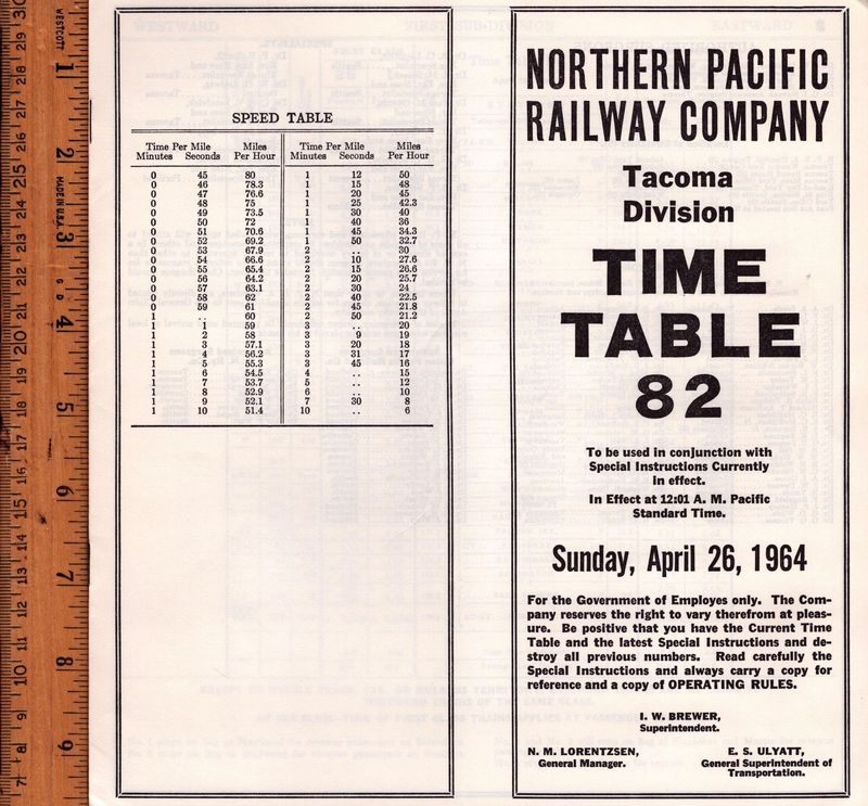Northern Pacific Tacoma Division 1964