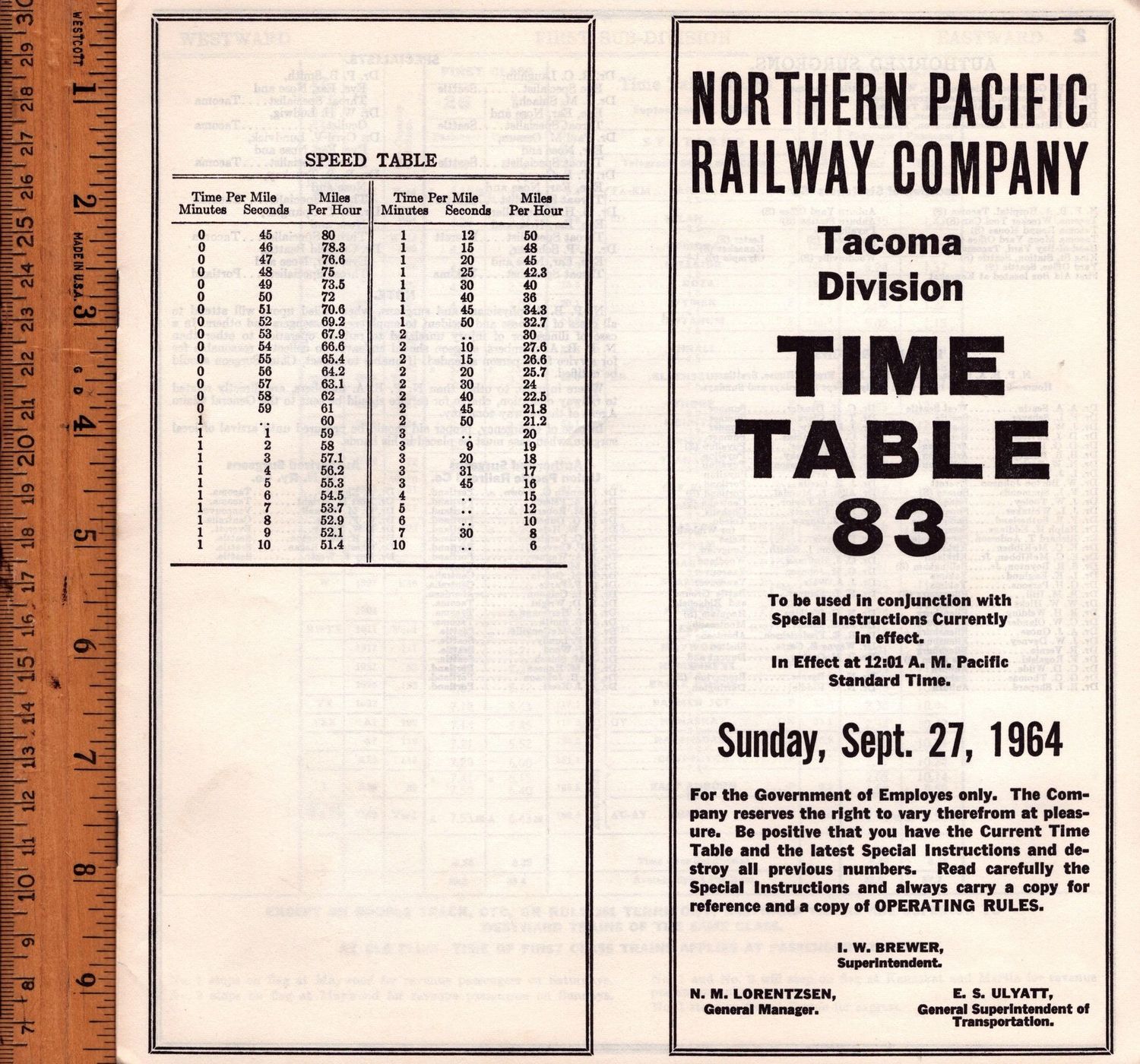 Northern Pacific Tacoma Division 1964