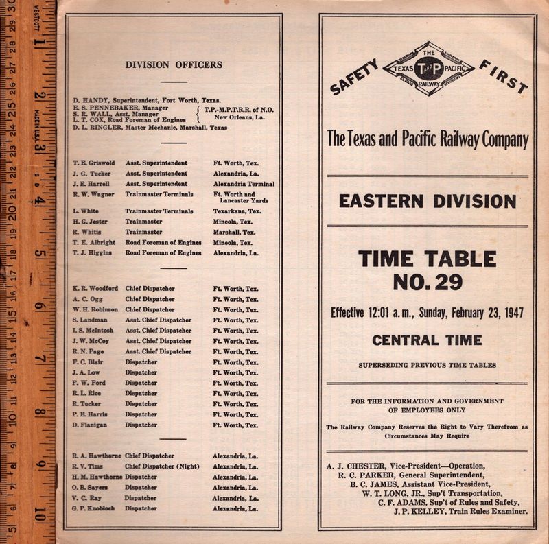 Texas & Pacific Eastern Division 1947
