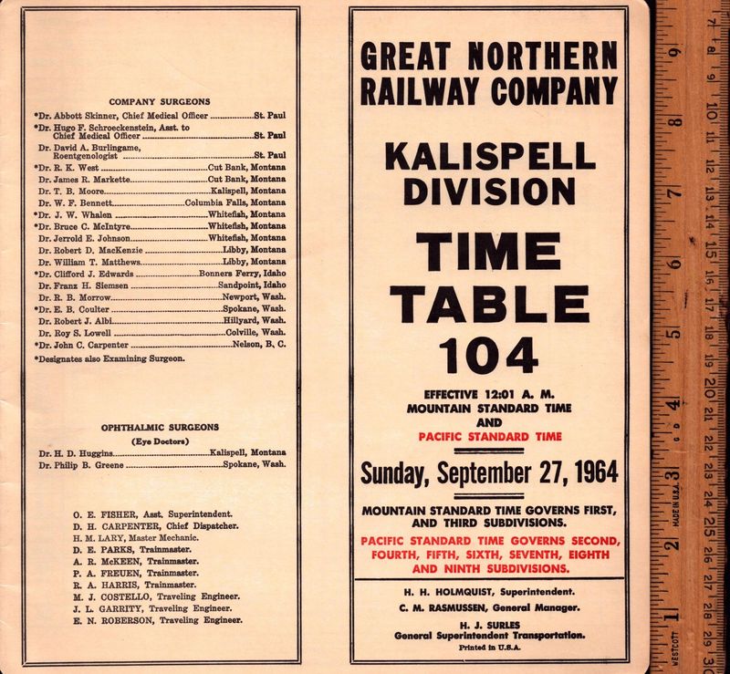 Great Northern Kalispell Division 1964