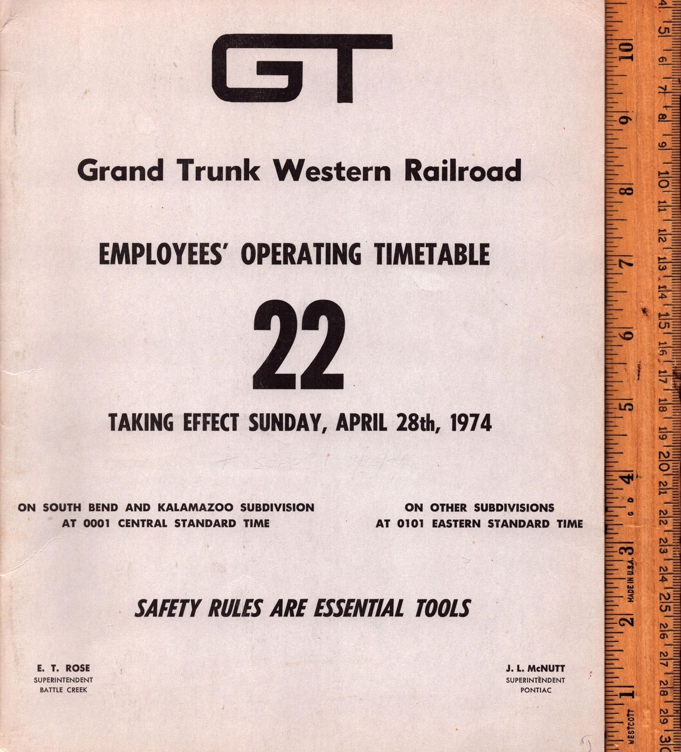 Grand Trunk Western Railroad 1974