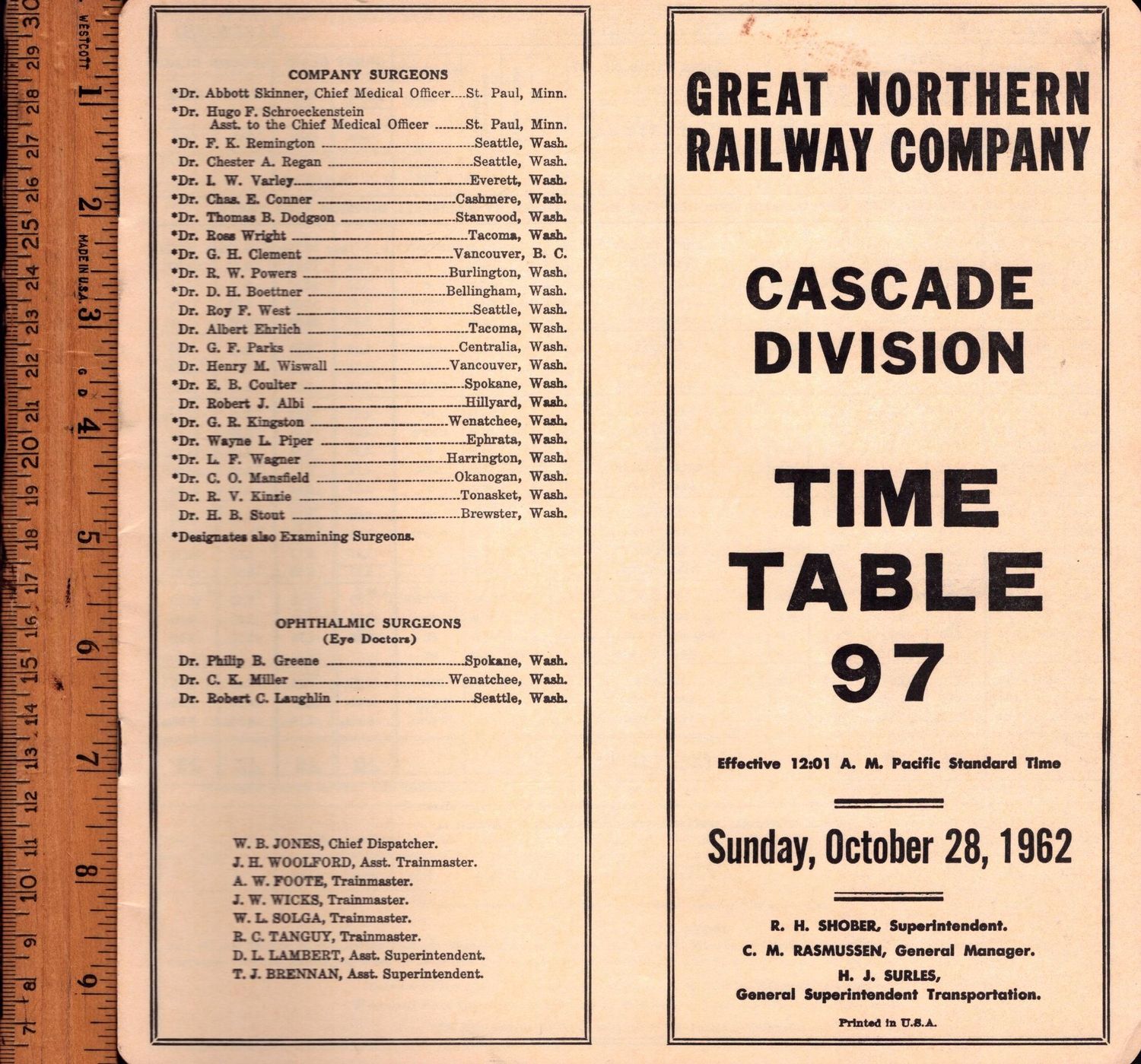 Great Northern Cascade Division 1962
