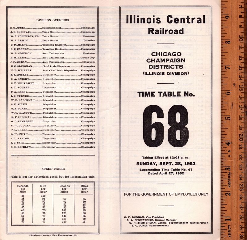 Illinois Central Illinois Division, Chicago & Champaign Districts
