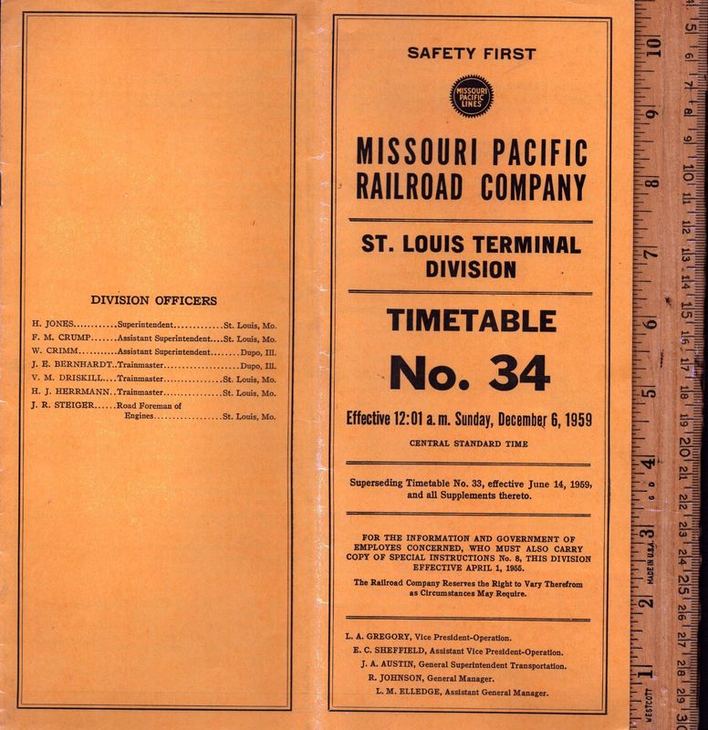 Missouri Pacific St. Louis Terminal Division 1959