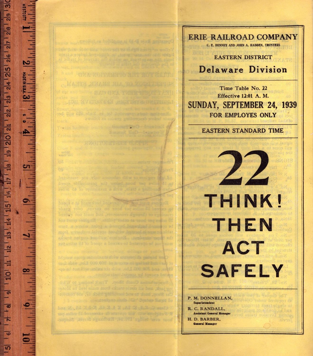Erie Delaware Division 1939