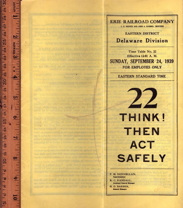 Erie Delaware Division 1939