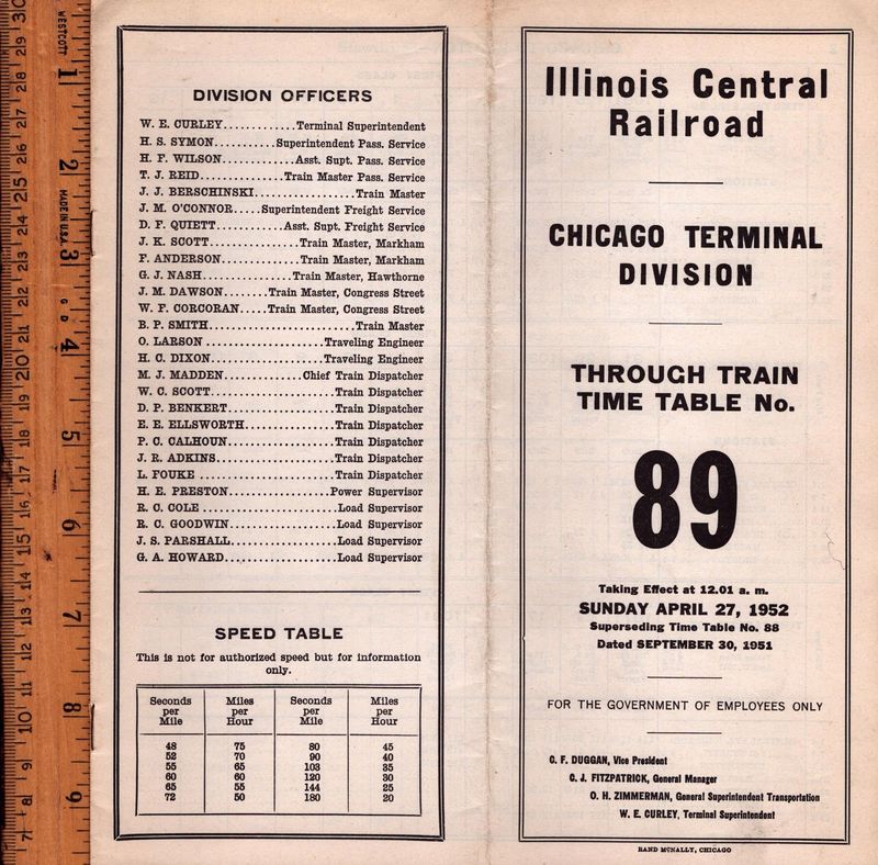 Illinois Central Chicago Terminal Division 1952
