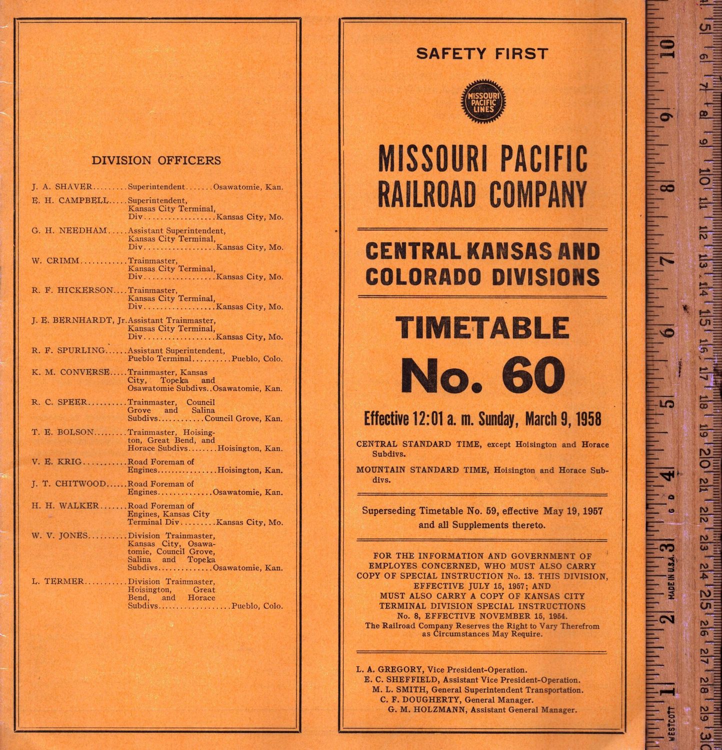 Missouri Pacific Central Kansas and Colorado Divisions 1958 Missouri Pacific Central Kansas and Colorado Divisions 1958