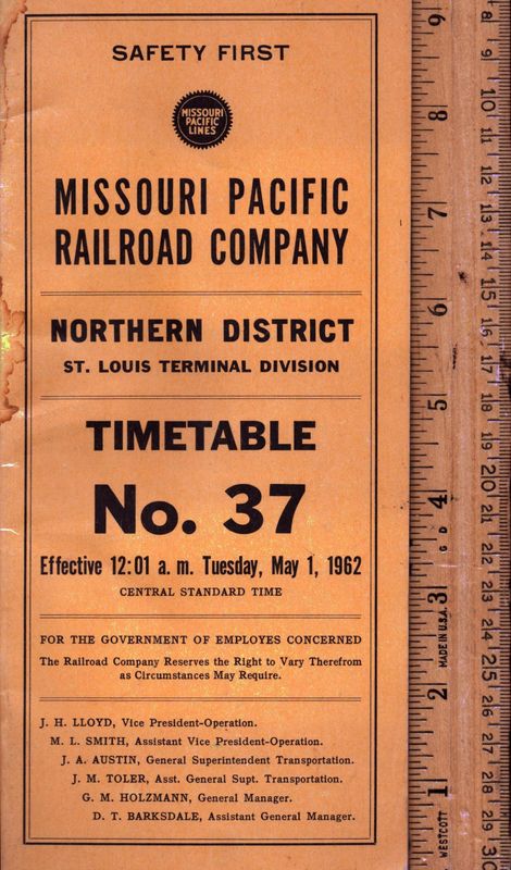 Missouri Pacific St. Louis Terminal Division 1962