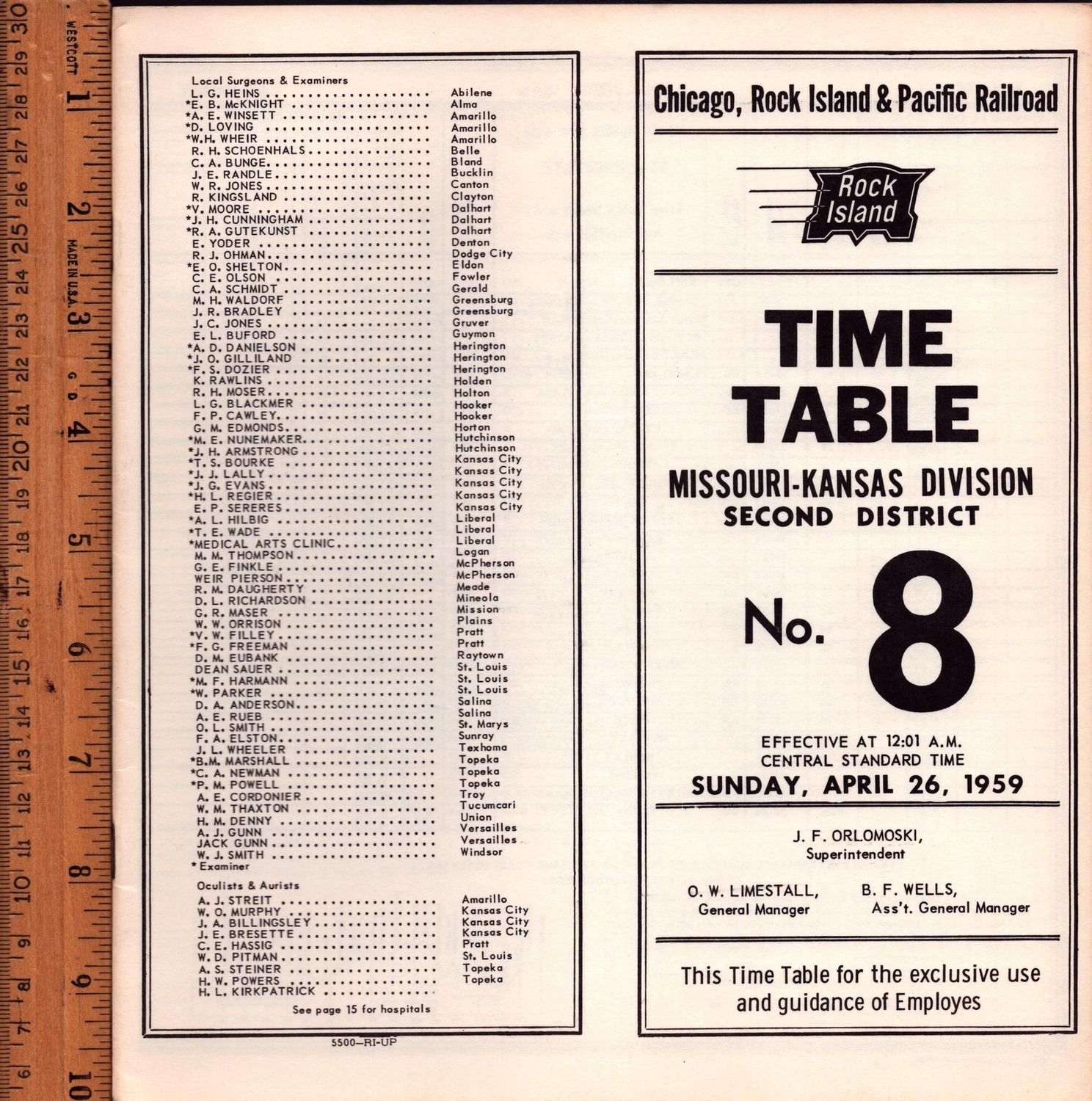 Rock Island Missouri-Kansas Division 1959