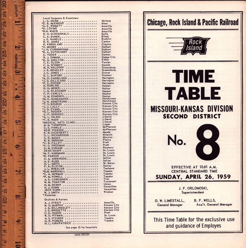 Rock Island Missouri-Kansas Division 1959