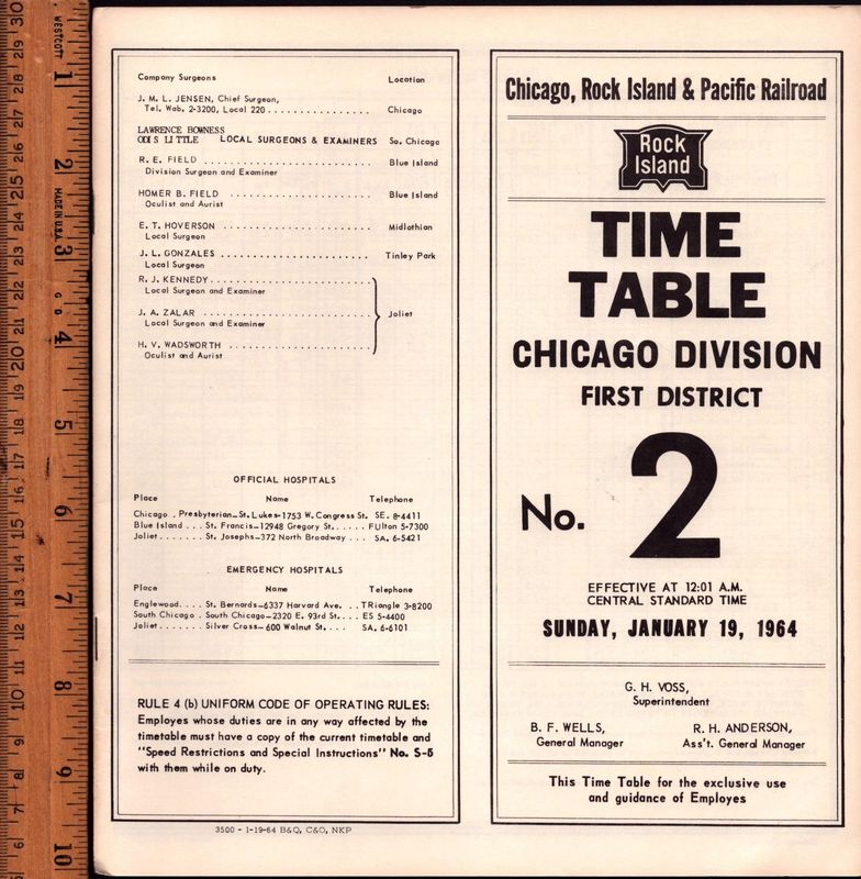Rock Island Chicago Division 1964