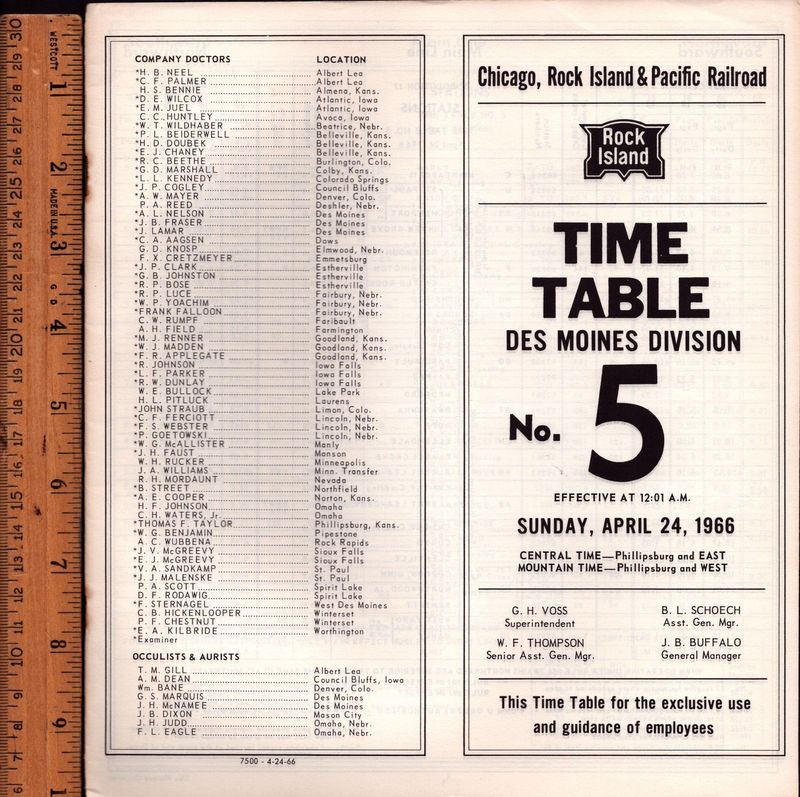 Rock Island Des Moines Division 1966