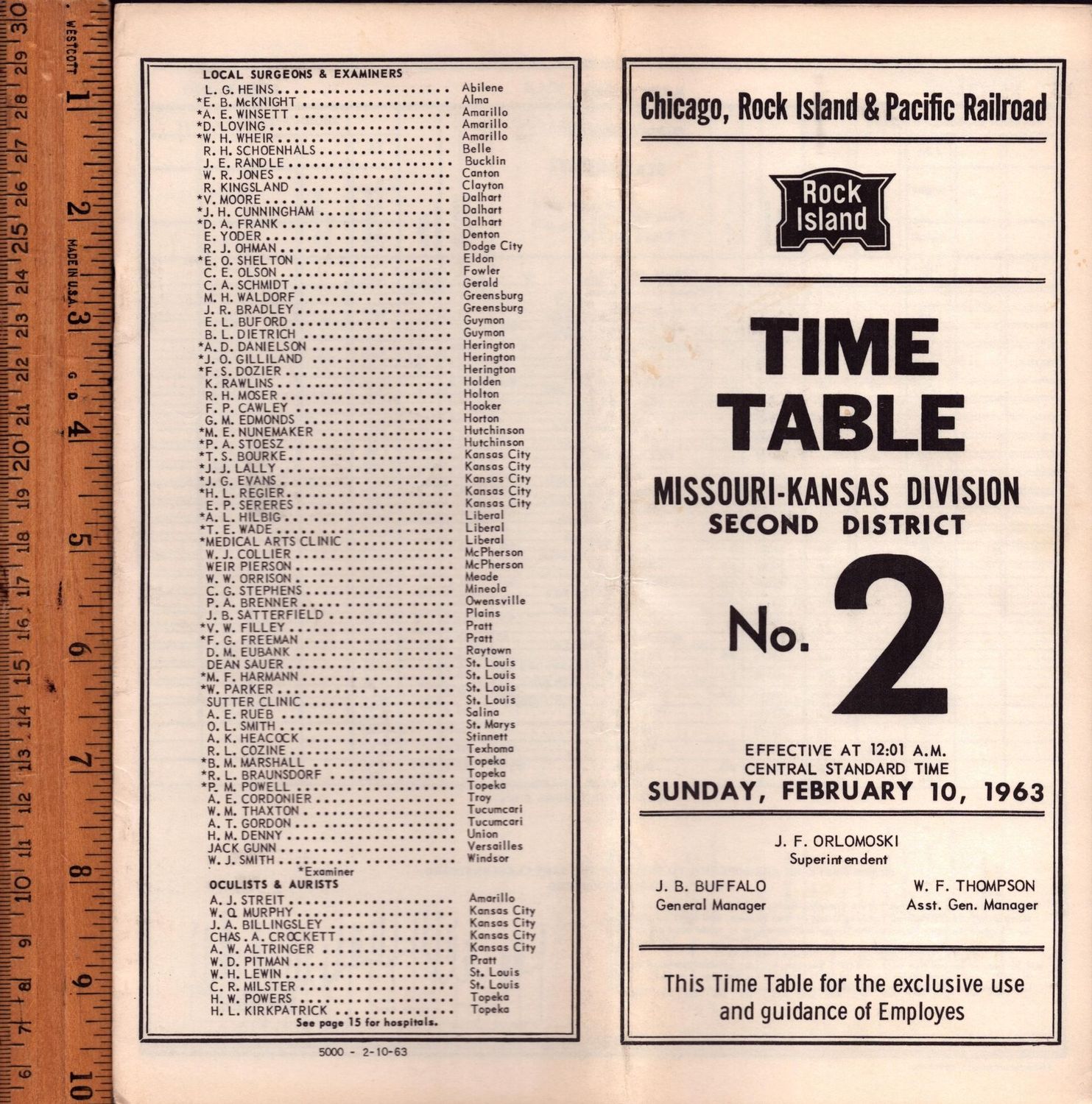 Rock Island Missouri-Kansas Division 1963